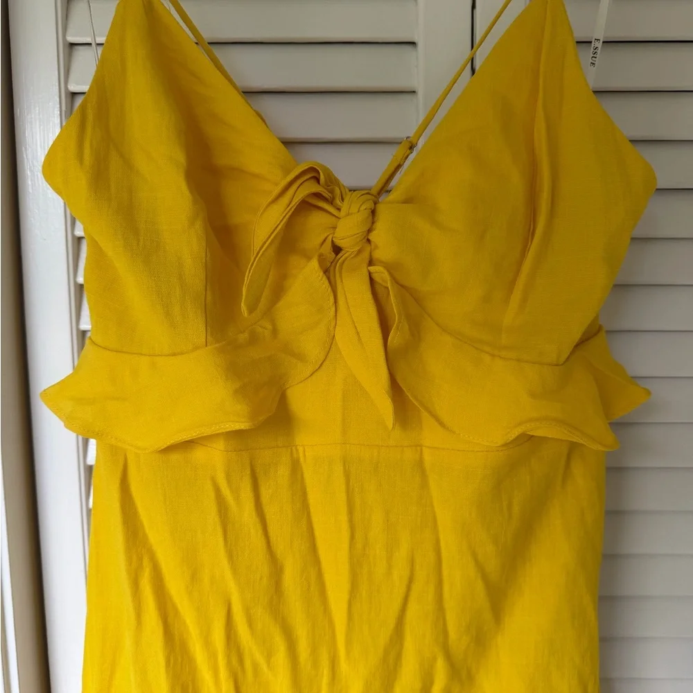 Yellow Ruffle Tie-Front Dress - Picture 4 of 4